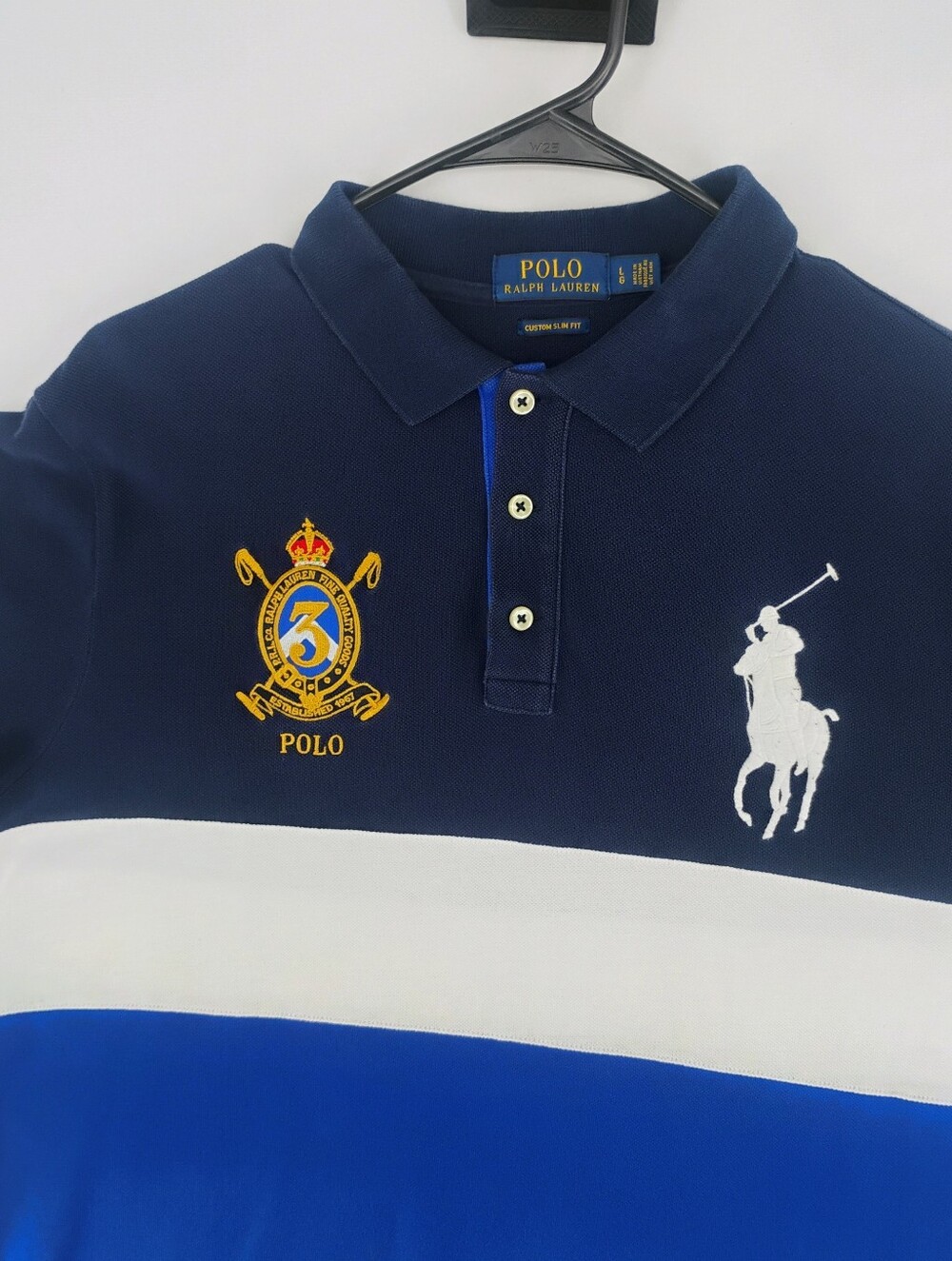 Polo by Ralph Lauren Boys' Navy/White/Royal Blue Colorblock Polo - Picture 2 of 5